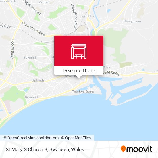 St Mary`S Church B, Swansea map