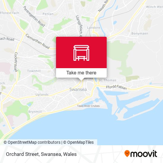Orchard Street, Swansea map