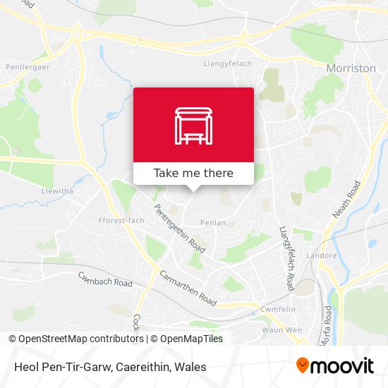 Heol Pen-Tir-Garw, Caereithin map