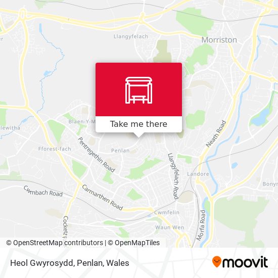 Heol Gwyrosydd, Penlan map