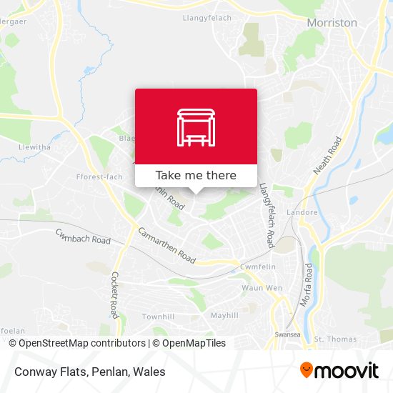 Conway Flats, Penlan map