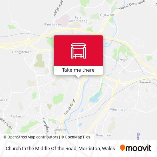Church In the Middle Of the Road, Morriston map