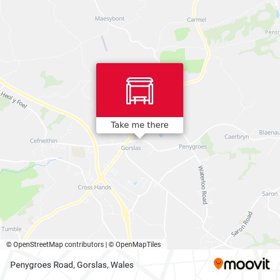 Penygroes Road, Gorslas map