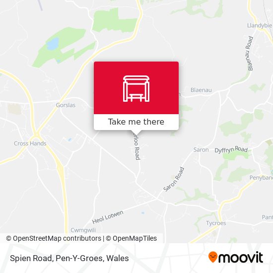 Spien Road, Pen-Y-Groes map