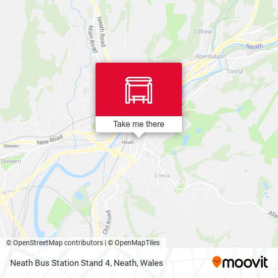 Neath Bus Station Stand 4, Neath map