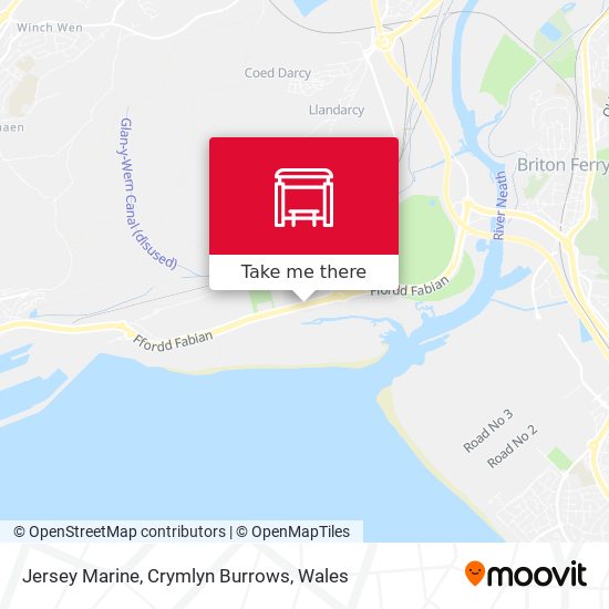 Jersey Marine, Crymlyn Burrows map