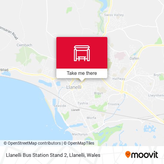 Llanelli Bus Station Stand 2, Llanelli map