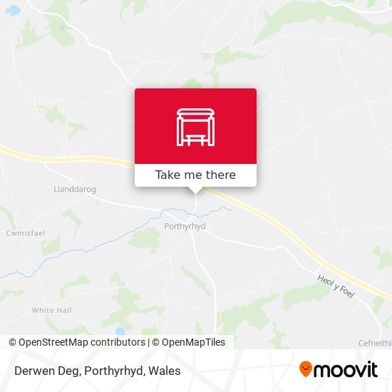 Derwen Deg, Porthyrhyd map