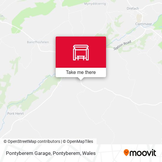 Pontyberem Garage, Pontyberem map
