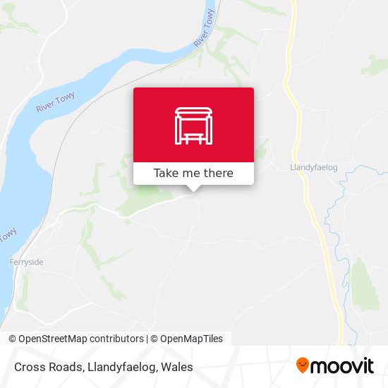 Cross Roads, Llandyfaelog map