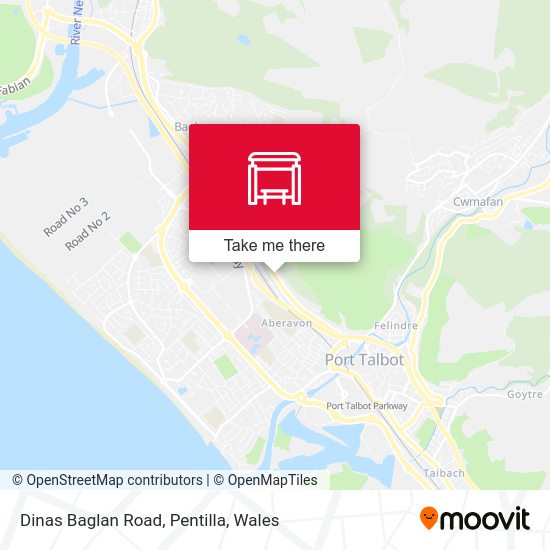 Dinas Baglan Road, Pentilla map