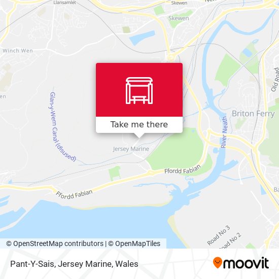 Pant-Y-Sais, Jersey Marine map