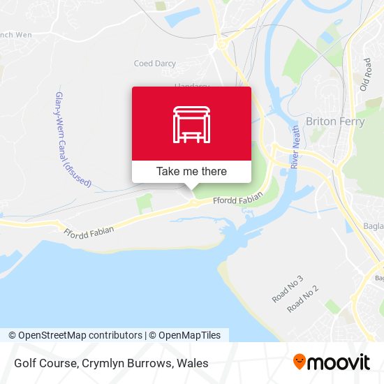 Golf Course, Crymlyn Burrows map