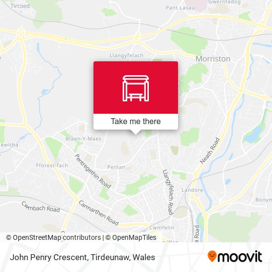 John Penry Crescent, Tirdeunaw map