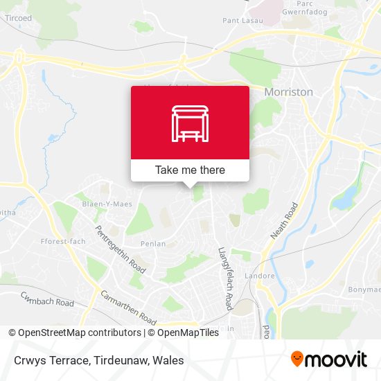 Crwys Terrace, Tirdeunaw map
