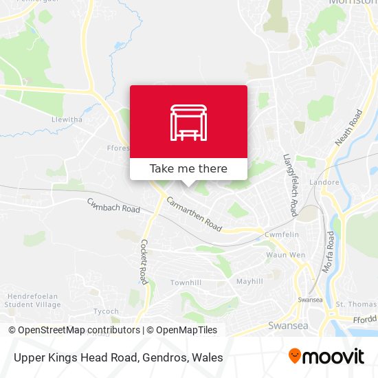 Upper Kings Head Road, Gendros map