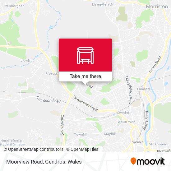 Moorview Road, Gendros map