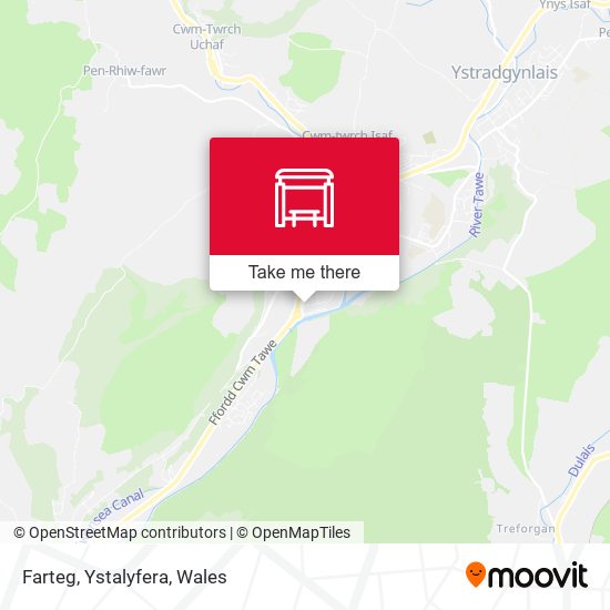 Farteg, Ystalyfera map