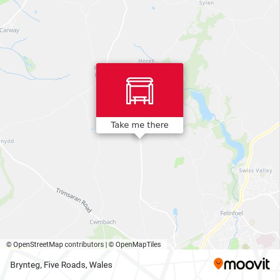 Brynteg, Five Roads map
