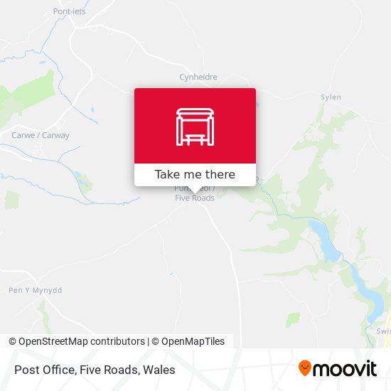 Post Office, Five Roads map
