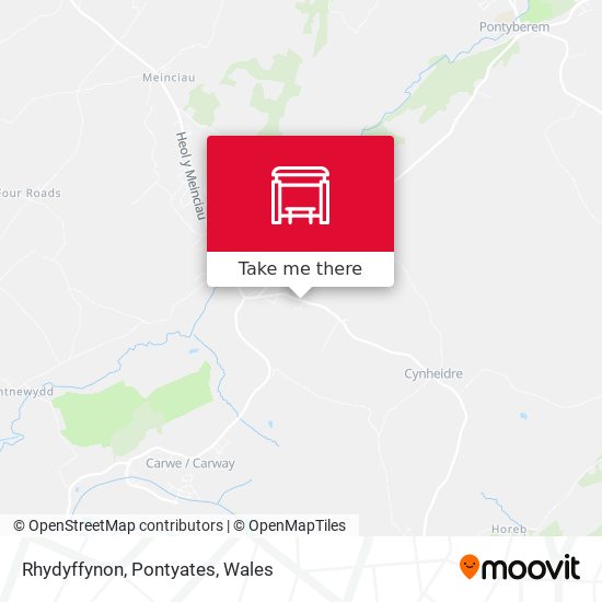 Rhydyffynon, Pontyates map