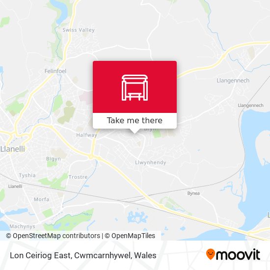 Lon Ceiriog East, Cwmcarnhywel map
