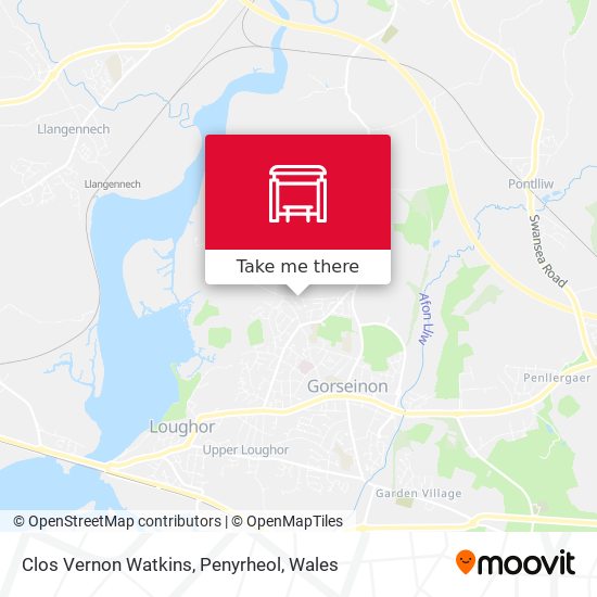 Clos Vernon Watkins, Penyrheol map