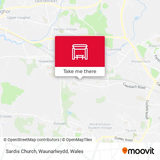Sardis Church, Waunarlwydd map