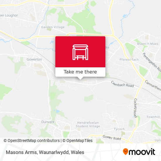 Masons Arms, Waunarlwydd map