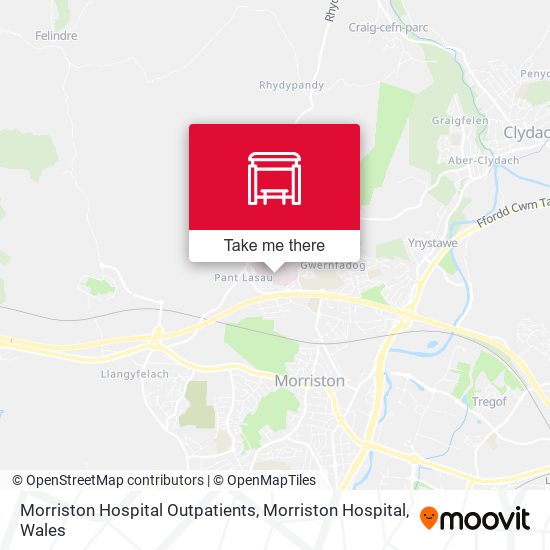 Morriston Hospital Outpatients, Morriston Hospital map