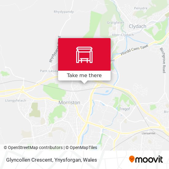 Glyncollen Crescent, Ynysforgan map