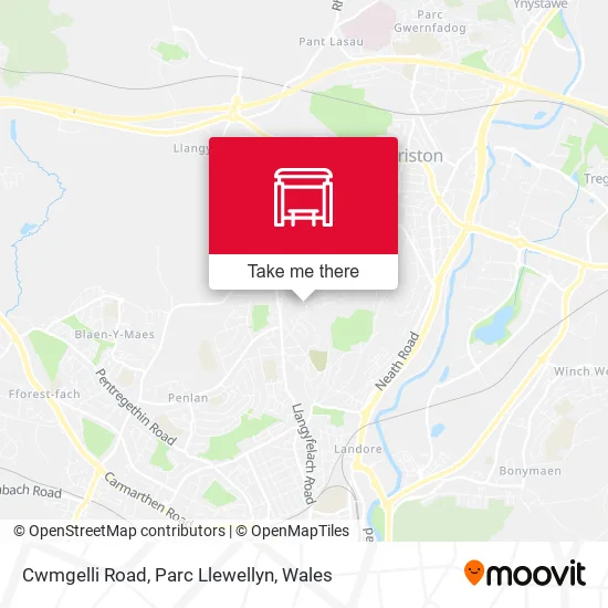 Cwmgelli Road, Parc Llewellyn map