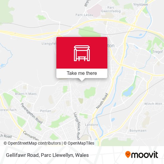 Gellifawr Road, Parc Llewellyn map