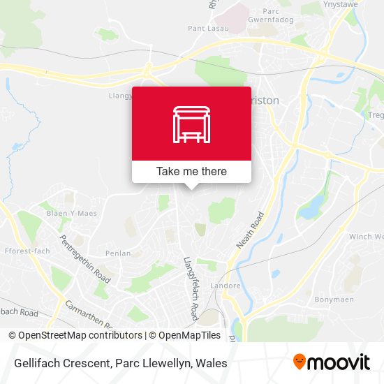 Gellifach Crescent, Parc Llewellyn map
