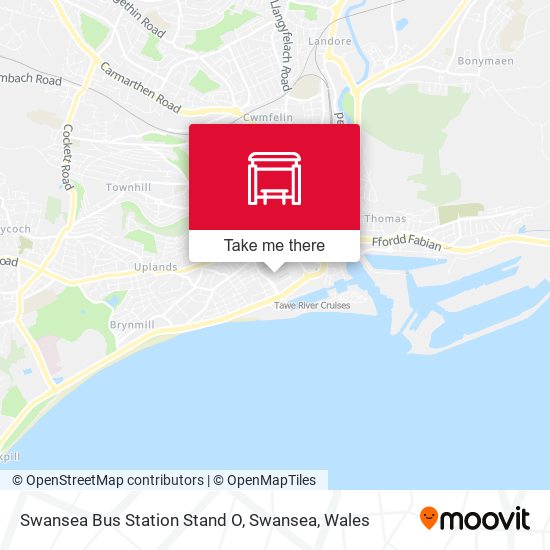 Swansea Bus Station Stand O, Swansea map
