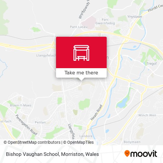 Bishop Vaughan School, Morriston map