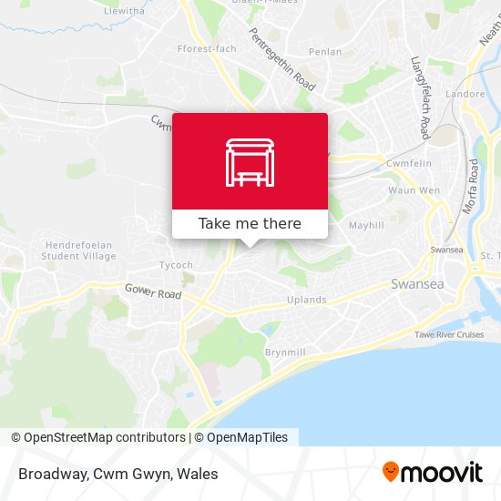 Broadway, Cwm Gwyn map