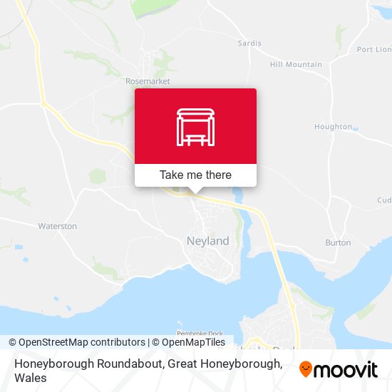 Honeyborough Roundabout, Great Honeyborough map