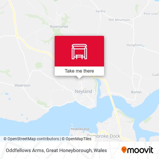 Oddfellows Arms, Great Honeyborough map