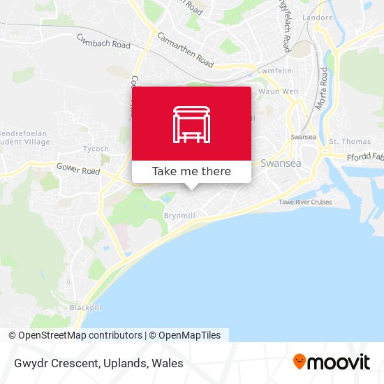 Gwydr Crescent, Uplands map