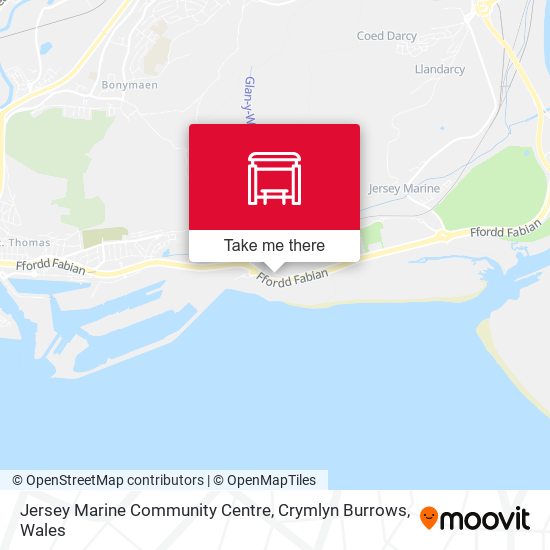 Jersey Marine Community Centre, Crymlyn Burrows map