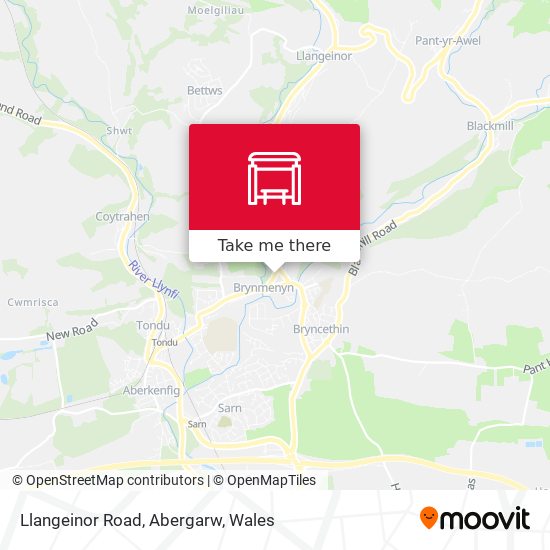 Llangeinor Road, Abergarw map