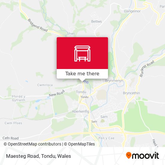 Maesteg Road, Tondu map