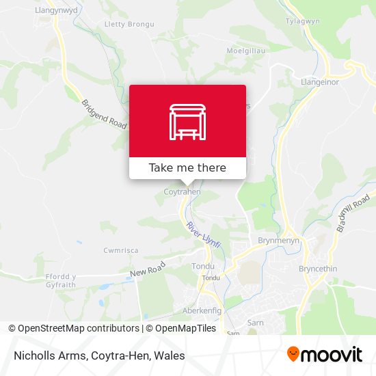 Nicholls Arms, Coytra-Hen map
