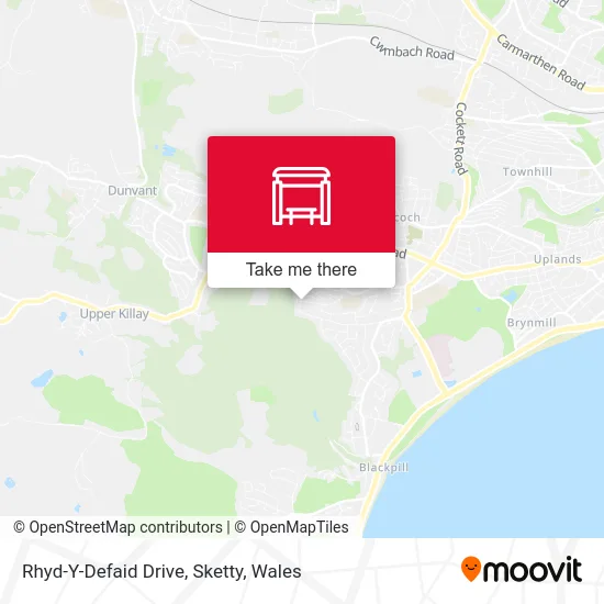 Rhyd-Y-Defaid Drive, Sketty map