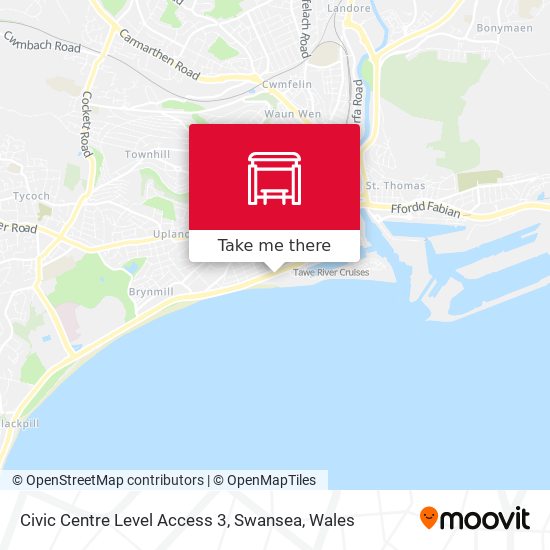 Civic Centre Level Access 3, Swansea map