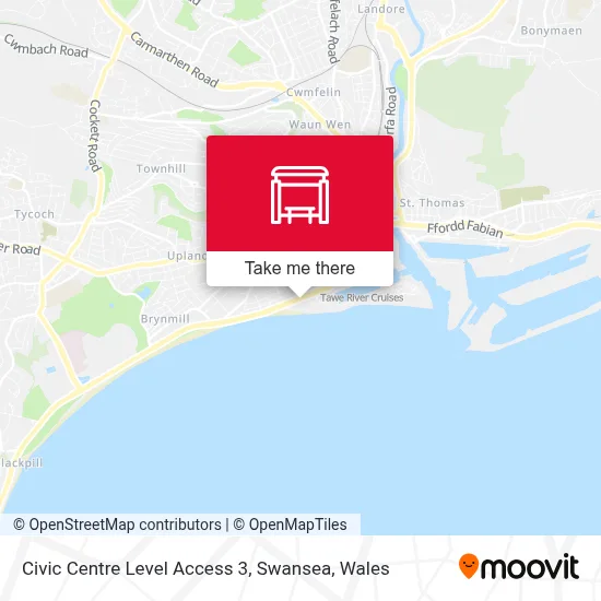 Civic Centre Level Access 3, Swansea map