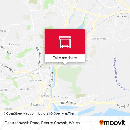 Pentrechwyth Road, Pentre-Chwyth map