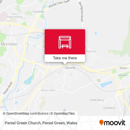 Peniel Green Church, Peniel Green map