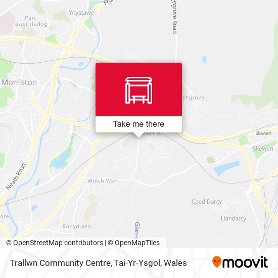 Trallwn Community Centre, Tai-Yr-Ysgol map